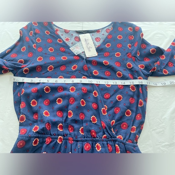 Blu Pepper Blue and Red Long Sleeve V-Neck romper - Picture 4 of 5